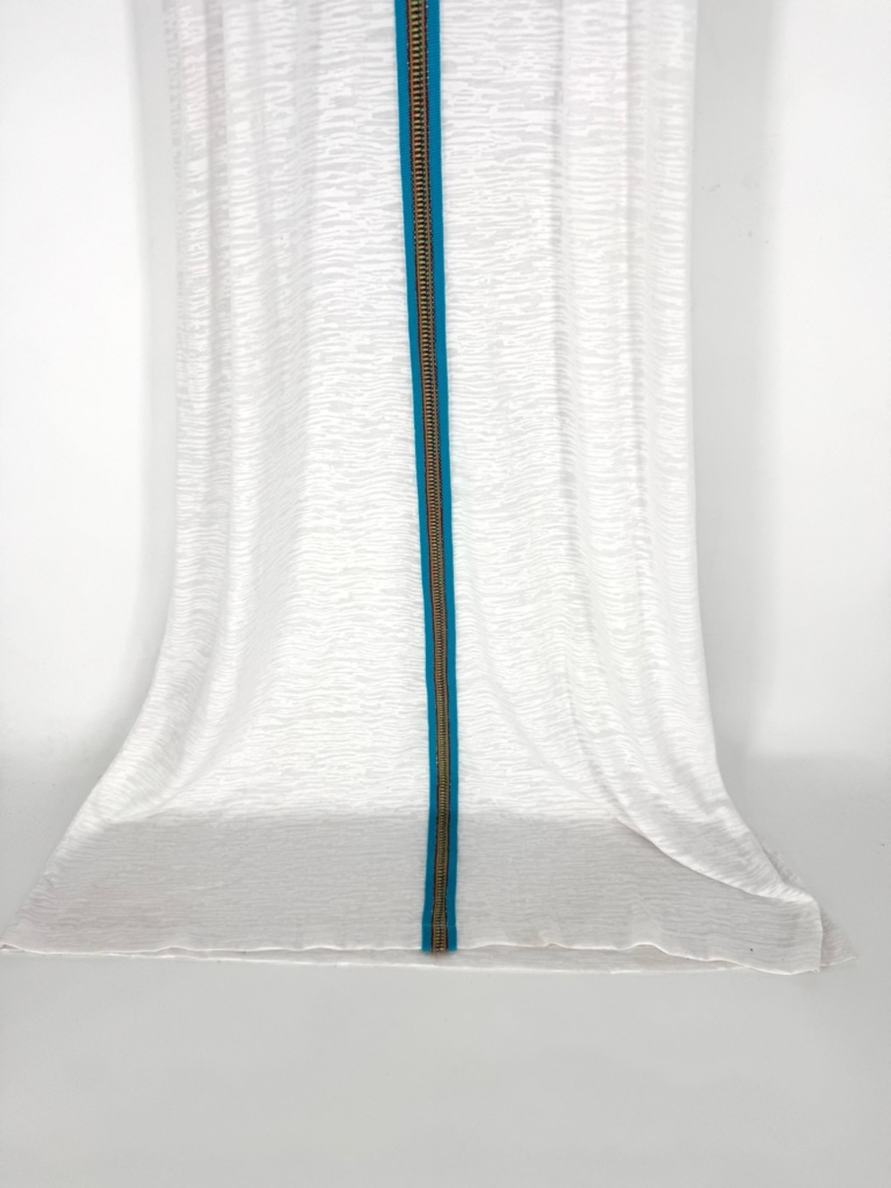 Pitusa Inca Sundress White Sheer Cover-Up Maxi with Teal Trim Fits Size 6-12 - Picture 7 of 11